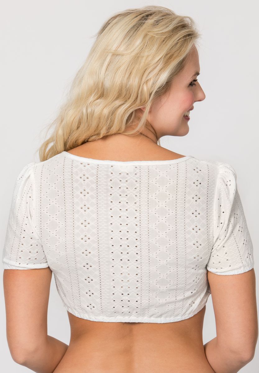 Romantische Dirndlbluse mit Lochstickerei