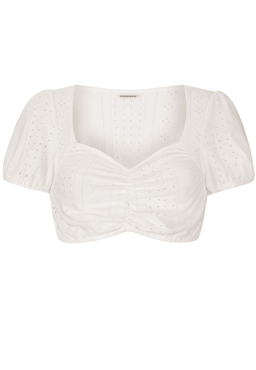 Romantische Dirndlbluse mit Lochstickerei