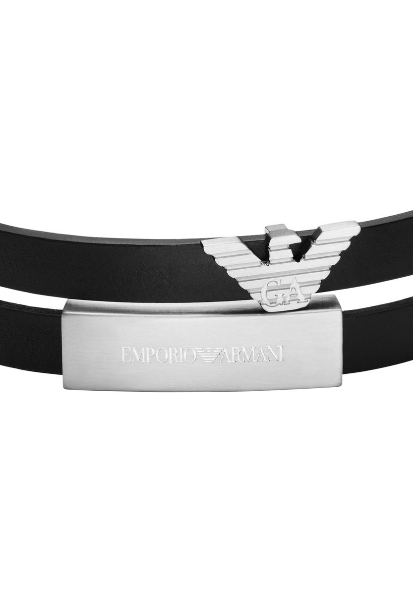 Schwarzes Leder Doppelwickelarmband