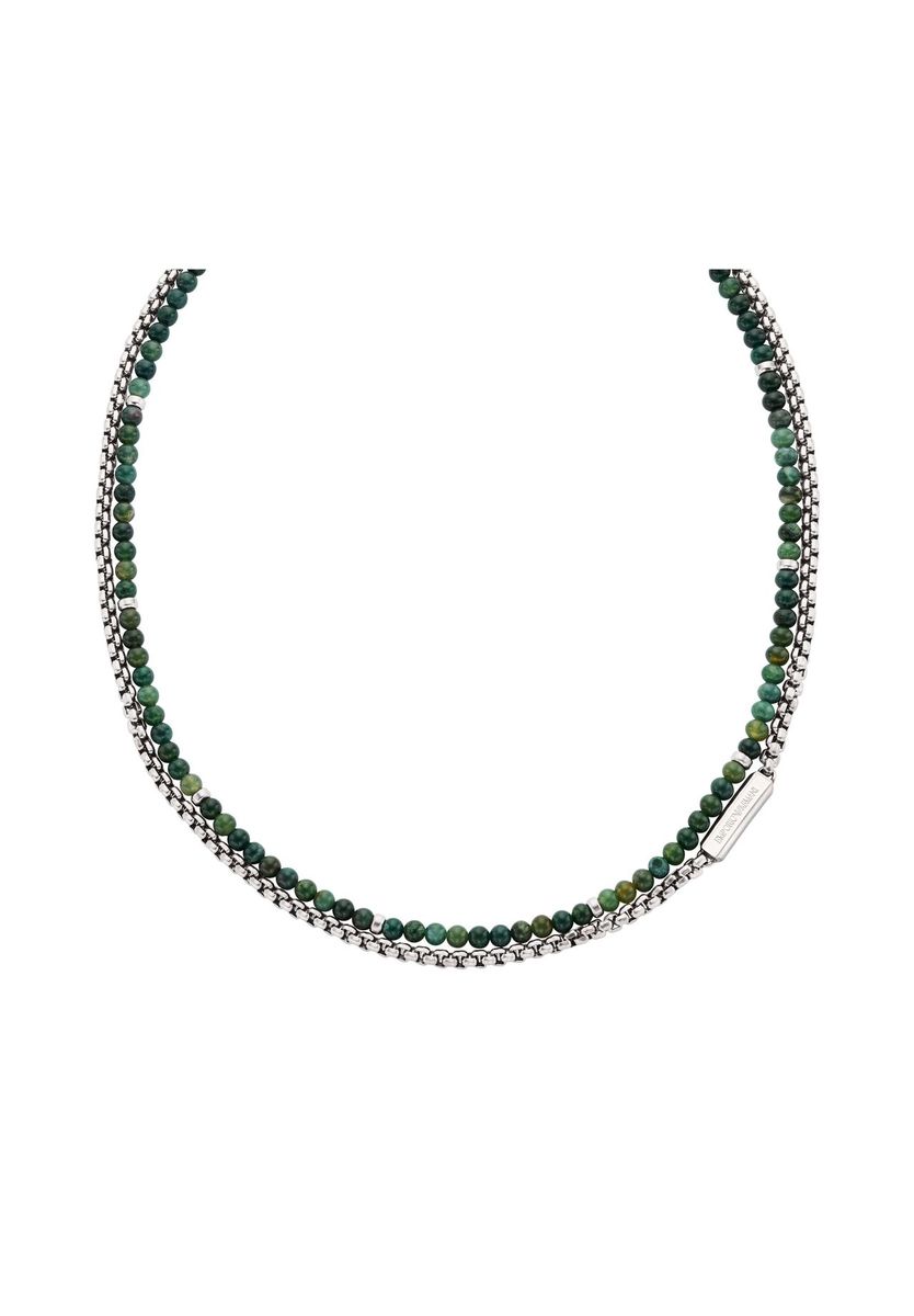 Herren Halskette aus Edelstahl mit Perlen