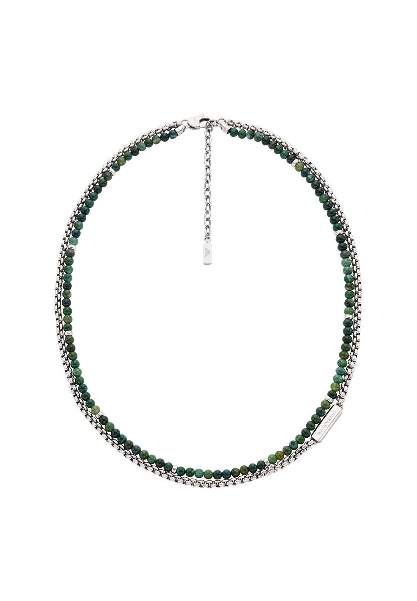 Herren Halskette aus Edelstahl mit Perlen