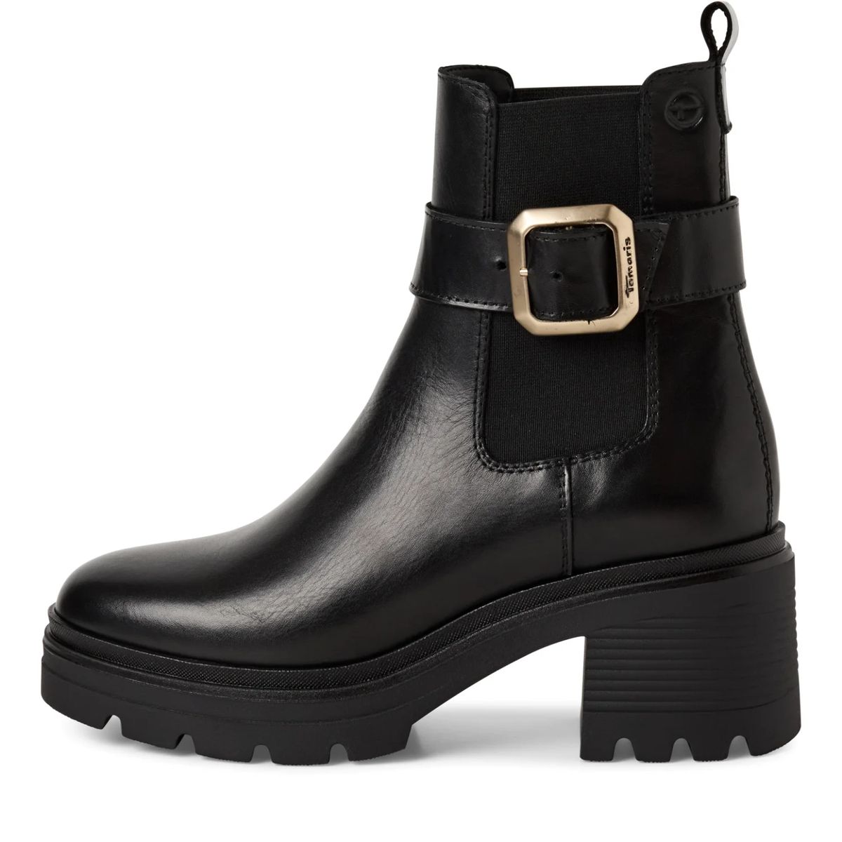 Chelsea-Boots aus Leder mit Schnalle