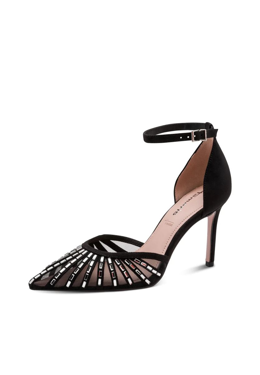 Spitze Pumps mit Strass-Verzierung