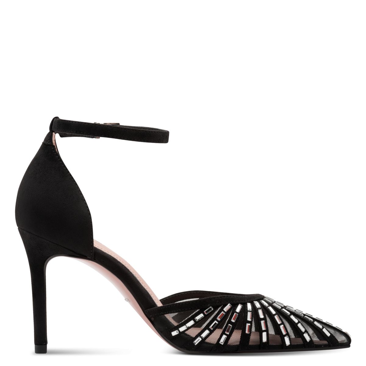 Spitze Pumps mit Strass-Verzierung