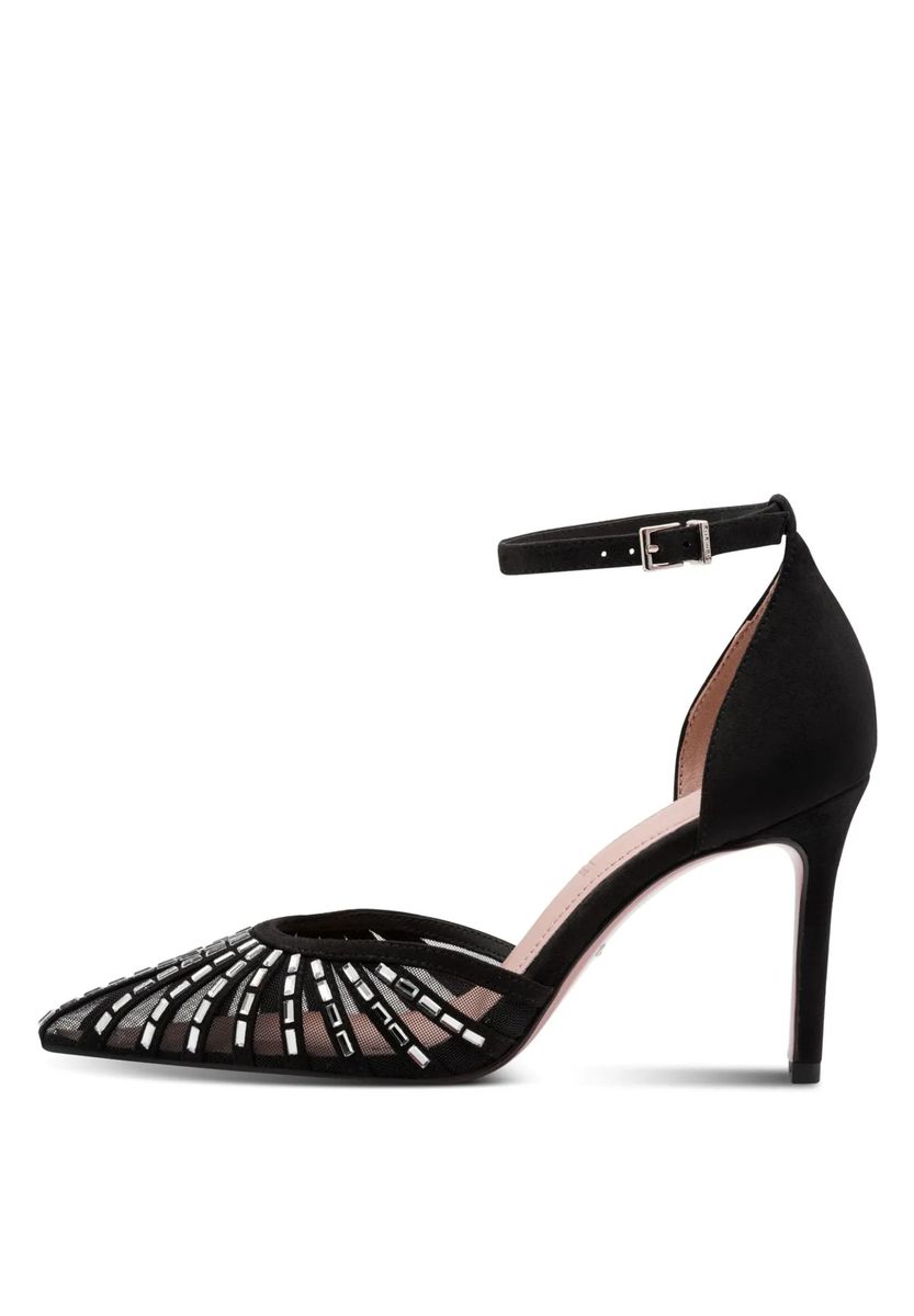 Spitze Pumps mit Strass-Verzierung