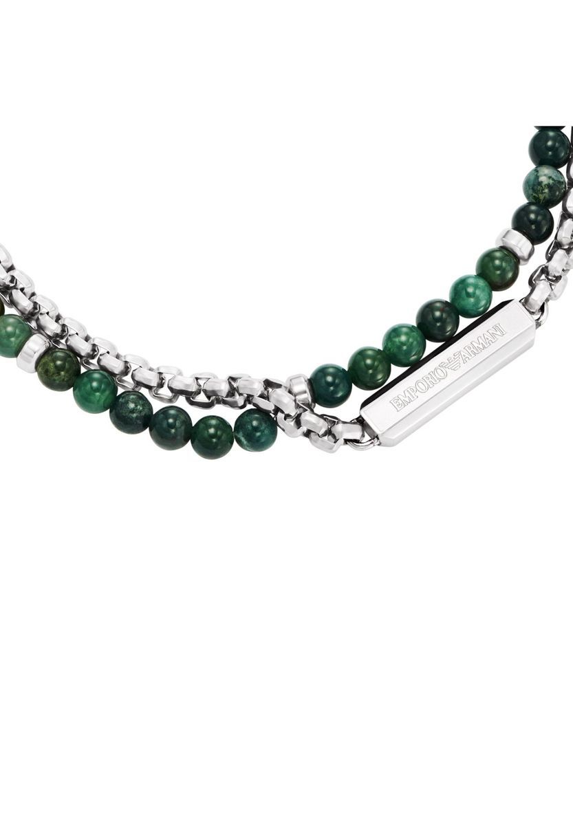 Perlenarmband aus Edelstahl mit Achat