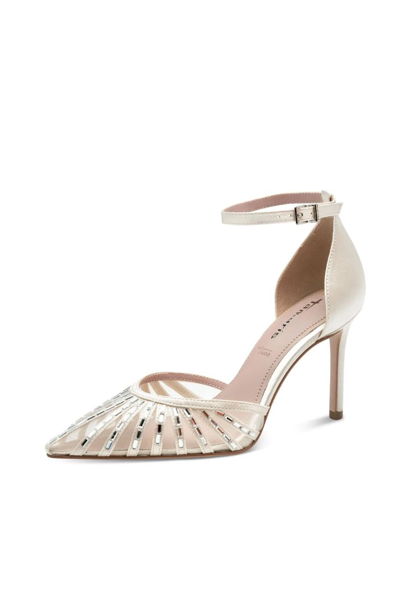 Pumps mit Strassbesatz und Knöchelriemen
