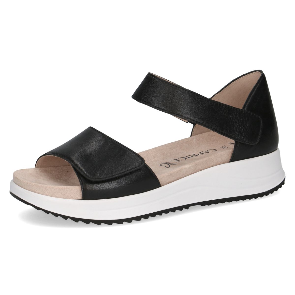Bequeme Leder-Plateausandalen