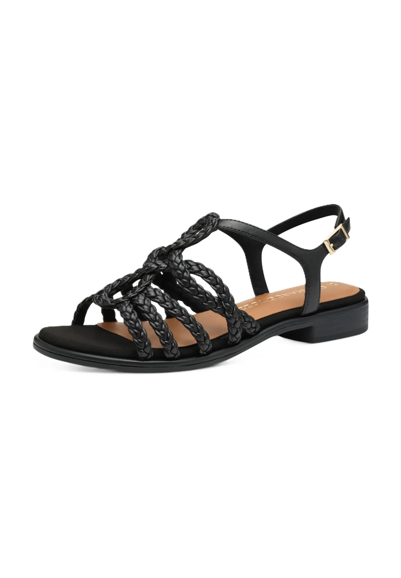 Riemchensandalen mit geflochtenen Details
