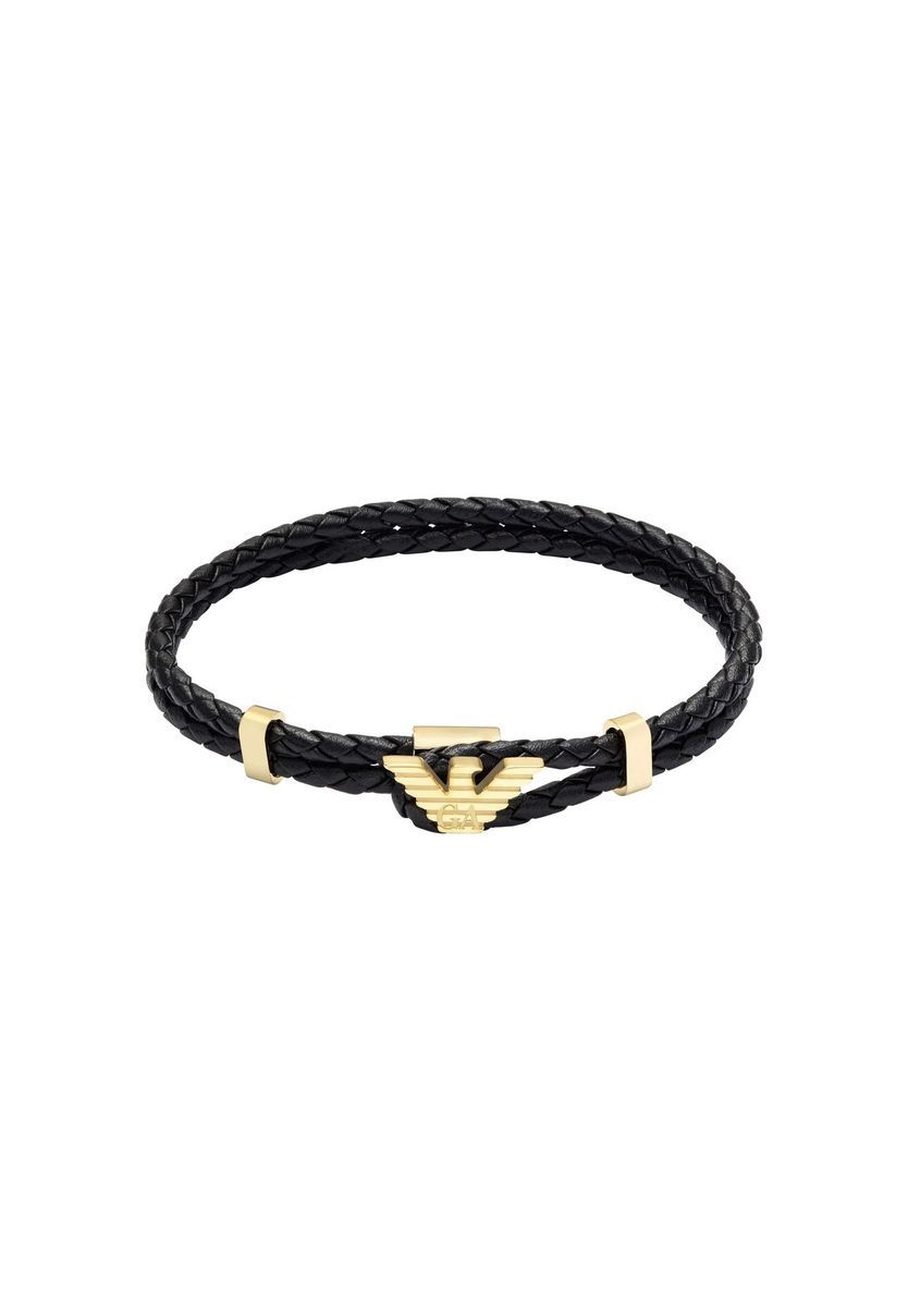 Geflochtenes Lederarmband goldener Adlerakzent