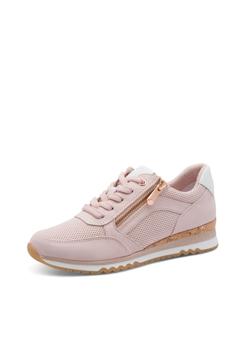 Perforierte Keilsneaker mit Seitenreißverschluss