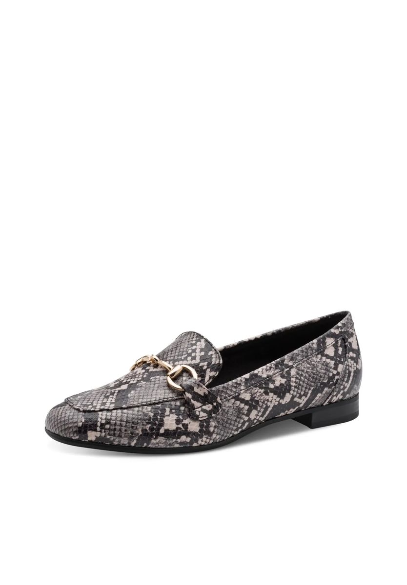 Loafer mit Schlangenmuster und Schnalle