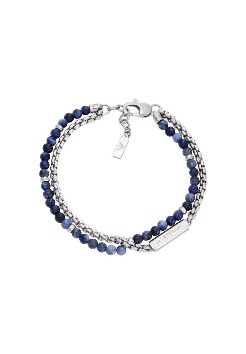 Herren Perlenarmband mit Edelstahl