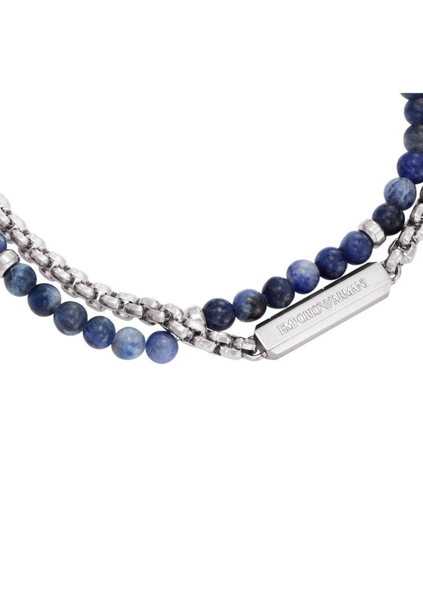 Herren Perlenarmband mit Edelstahl