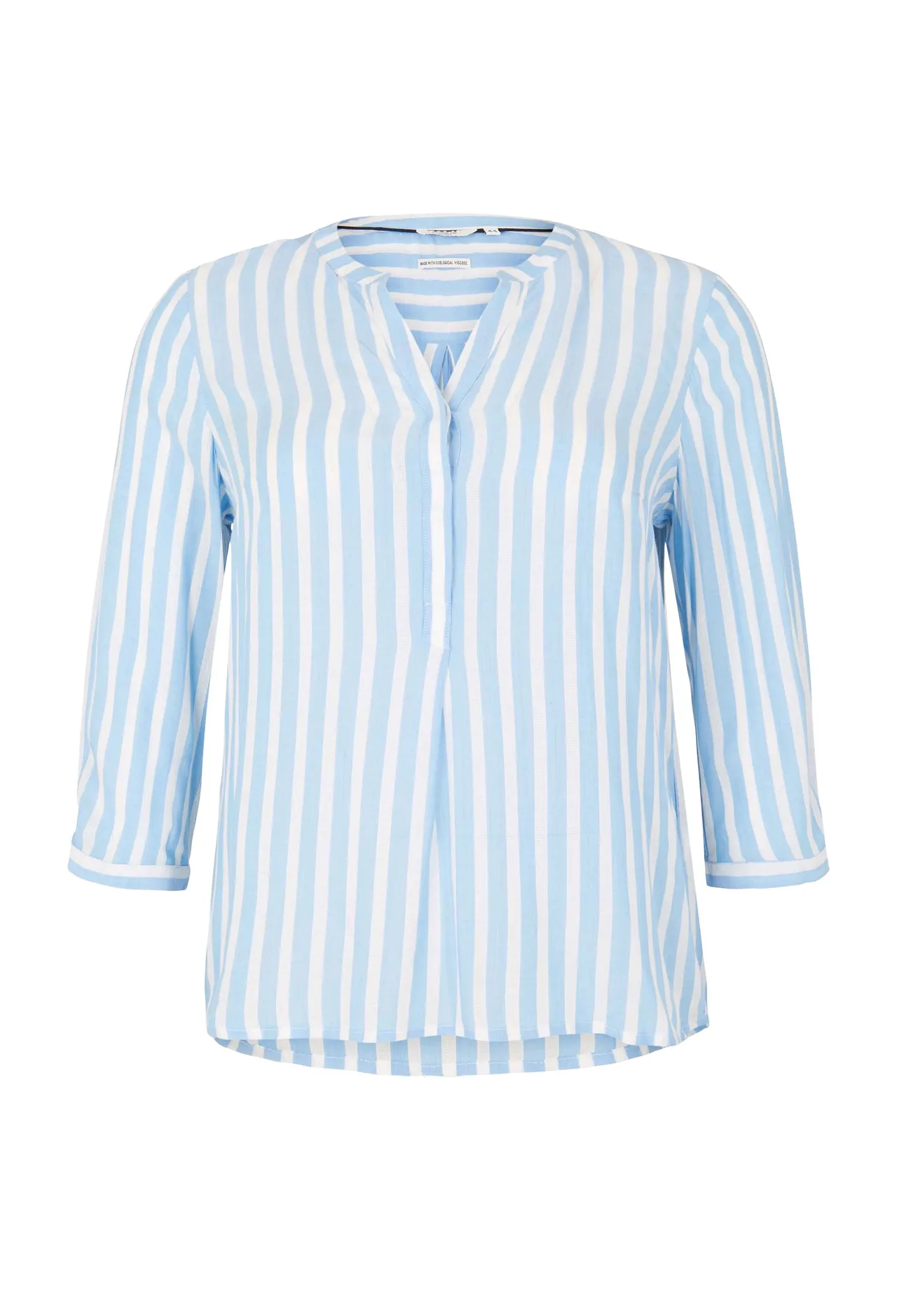 Gestreiftes Henley-Blusenshirt
