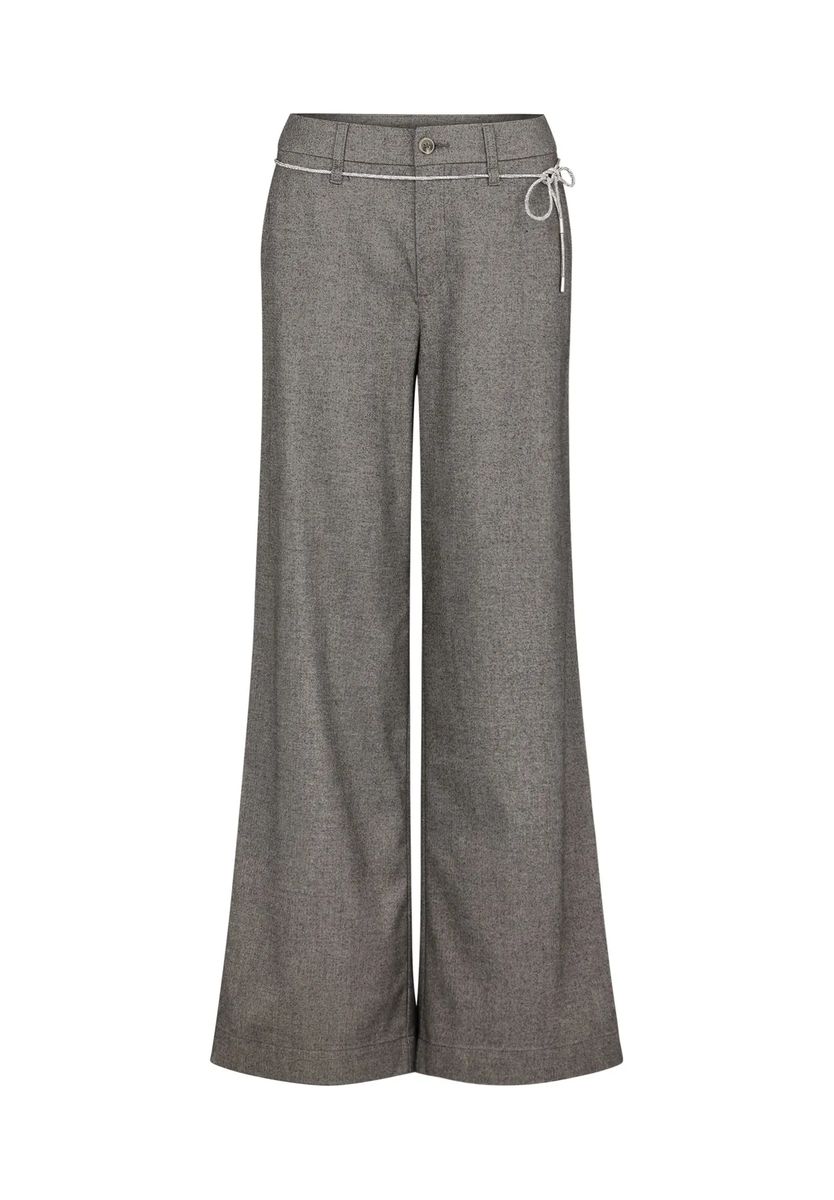 Moderne Fischgrat-Hose mit weitem Bein