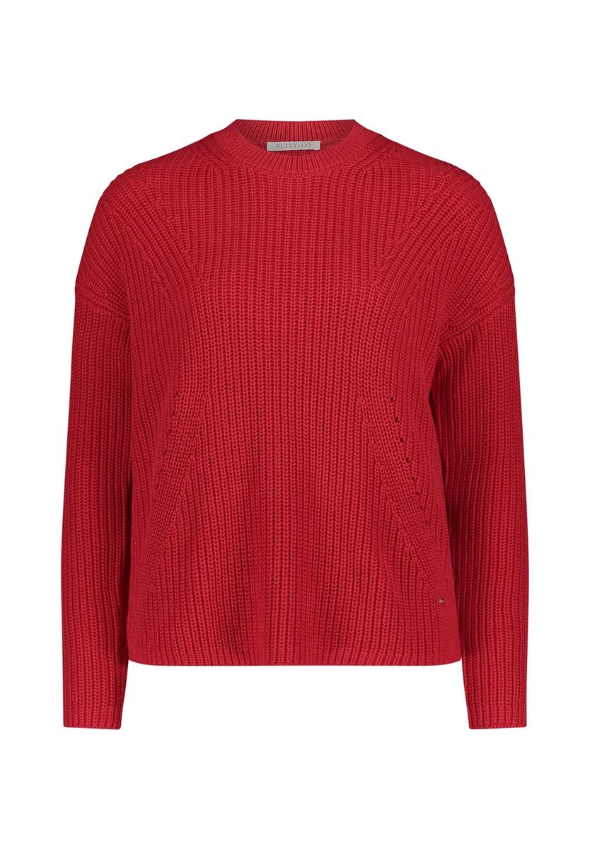 Boxy Rippstrick-Baumwollpullover