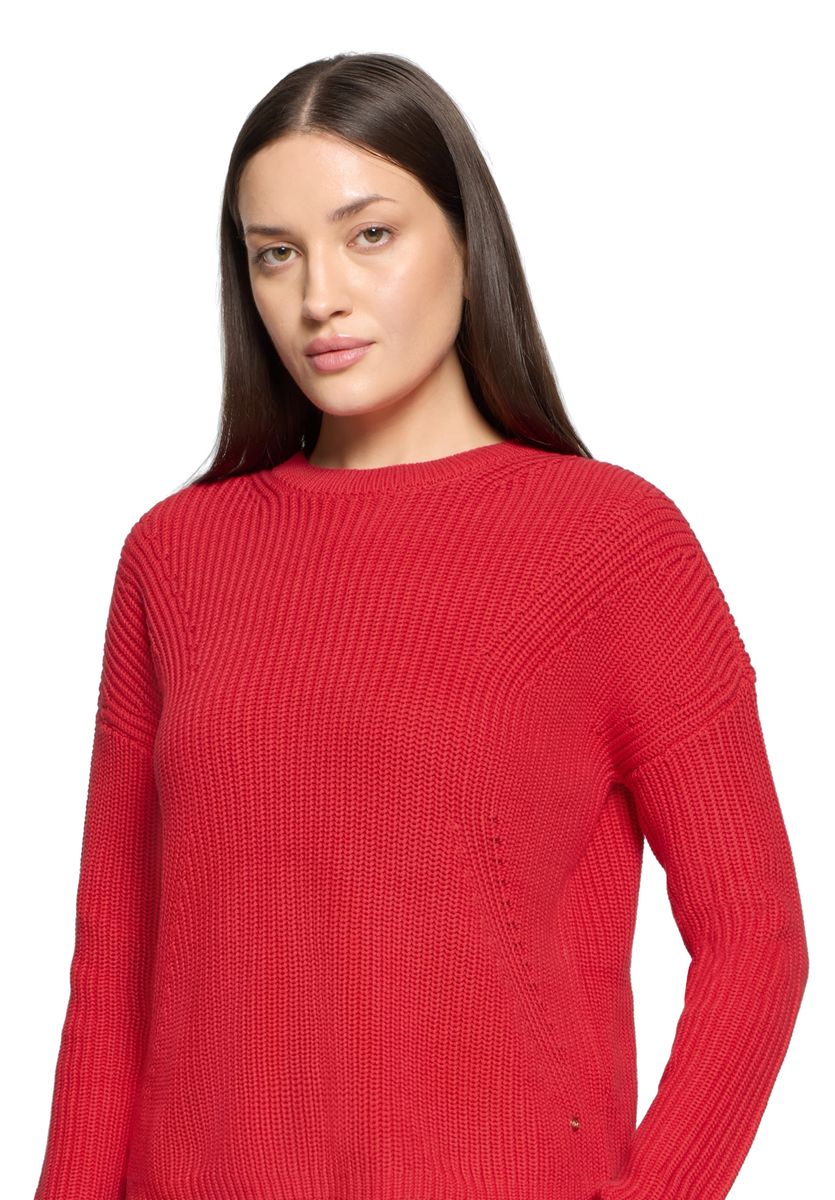 Boxy Rippstrick-Baumwollpullover