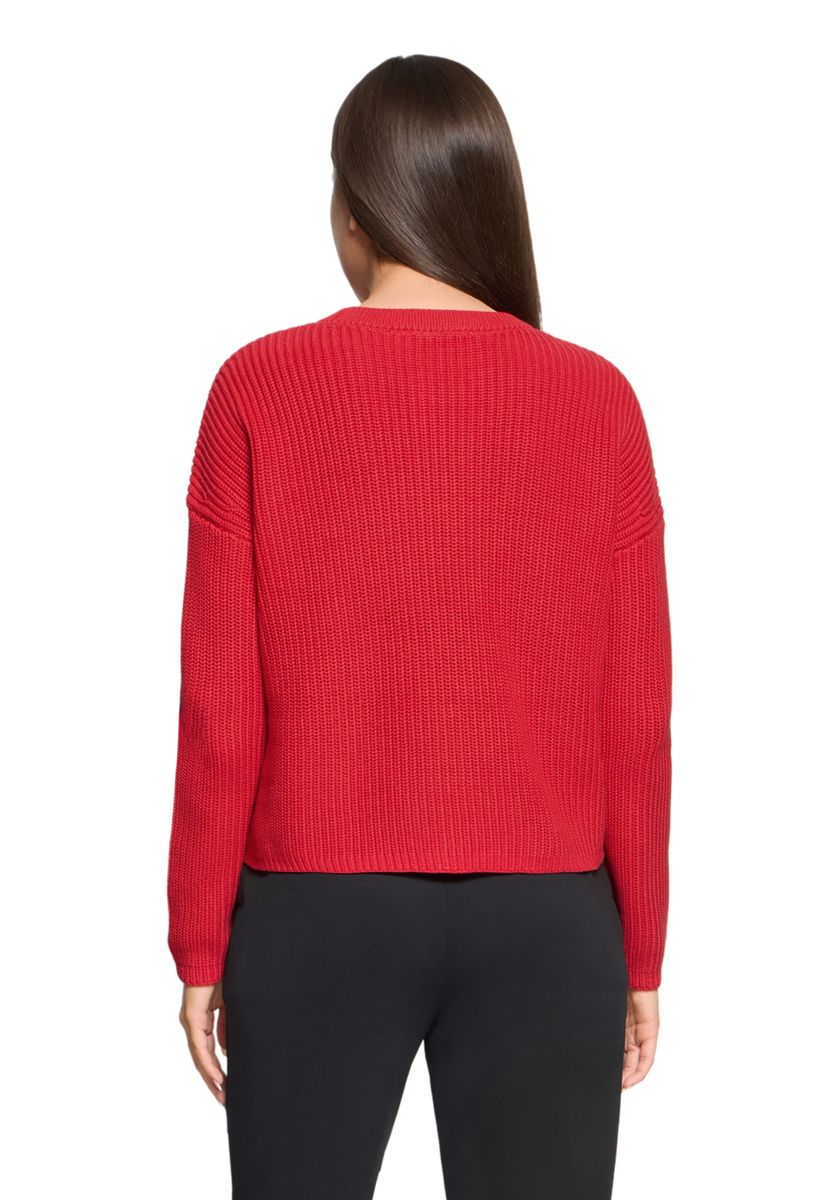 Boxy Rippstrick-Baumwollpullover