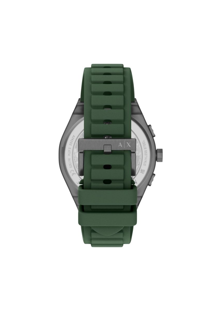 Grüner Chronograph mit Silikonarmband