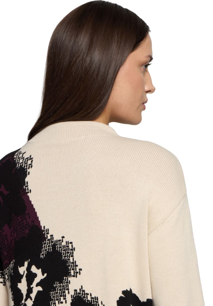 Floraler Intarsien-Strickpullover