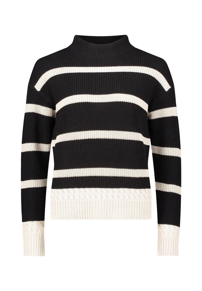 Gestreifter Pullover mit Stehkragen
