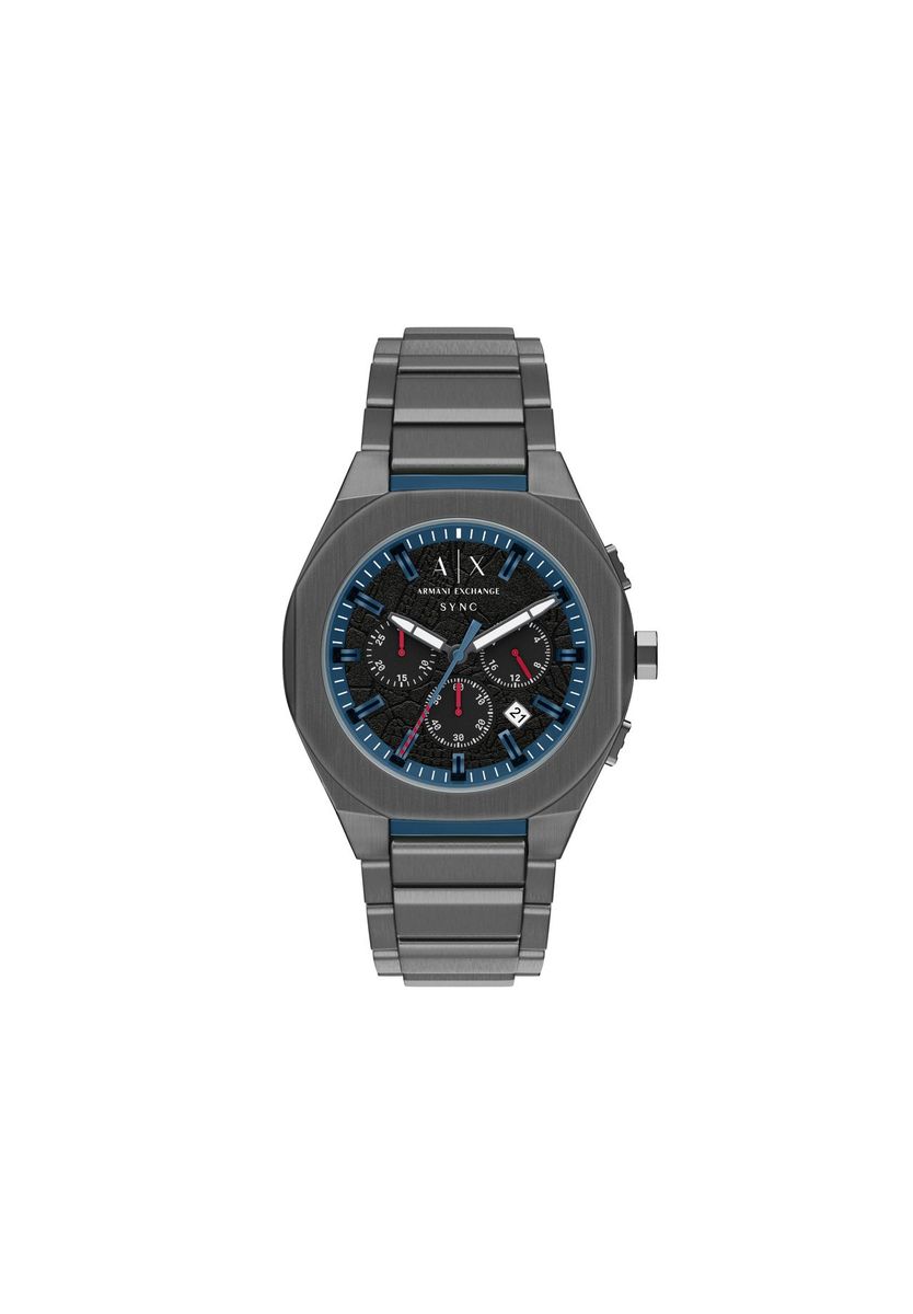 Anthrazitfarbener Chronograph aus Edelstahl