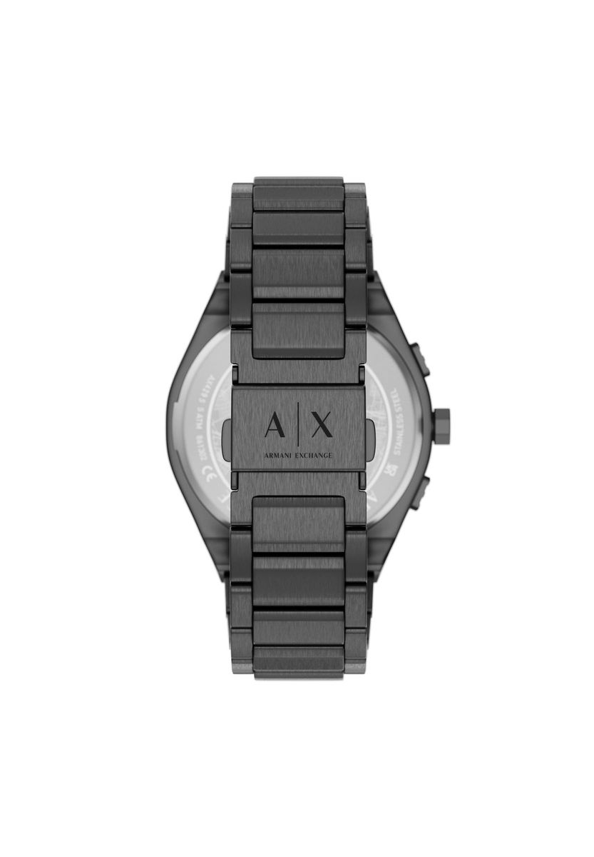 Anthrazitfarbener Chronograph aus Edelstahl