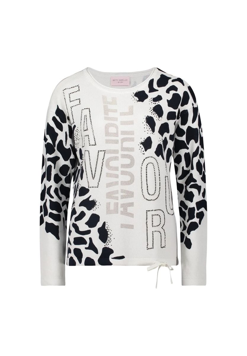Pullover mit Animalprint und Strass