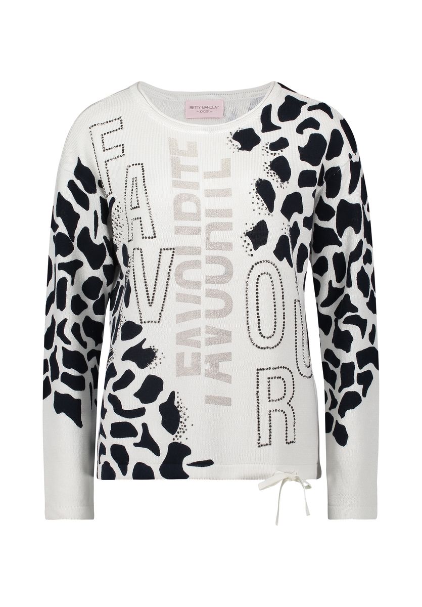 Pullover mit Animalprint und Strass