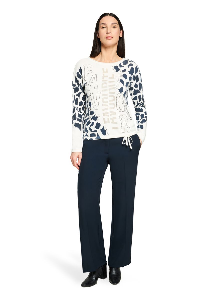 Pullover mit Animalprint und Strass