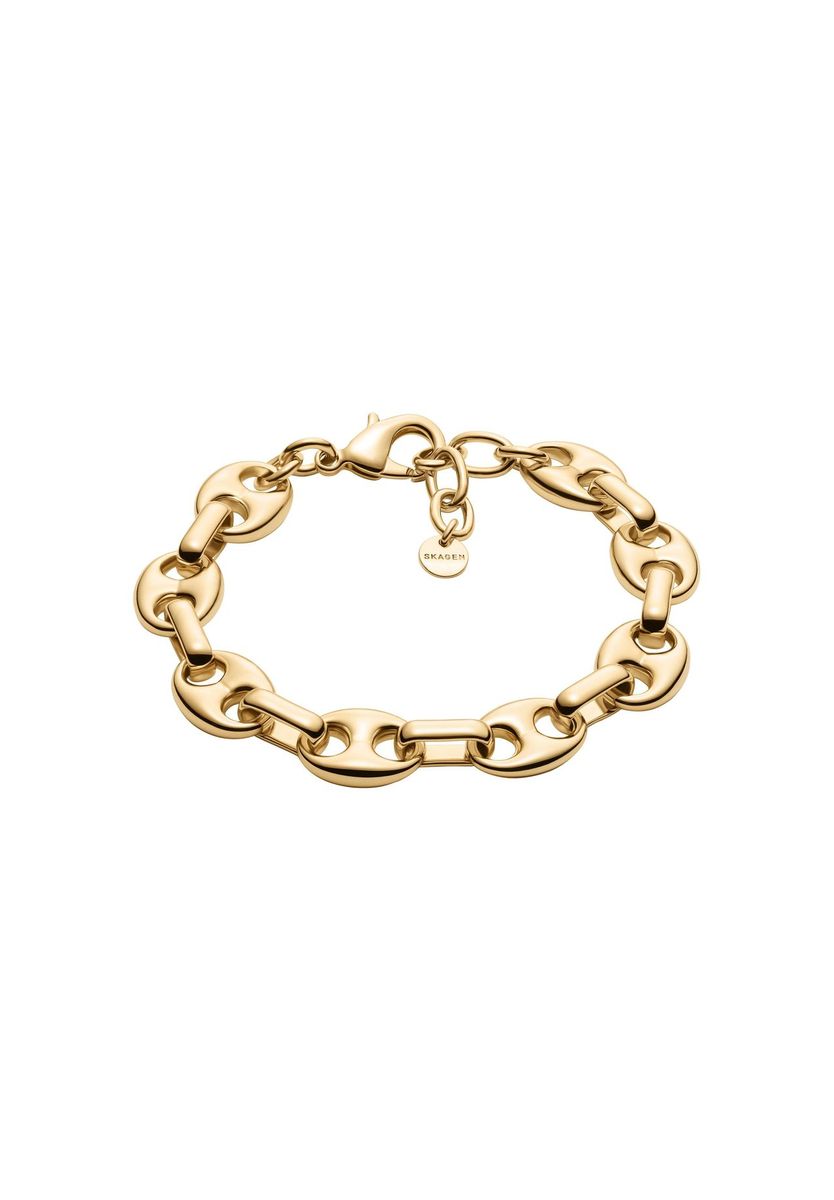 Goldfarbenes Edelstahl-Gliederarmband