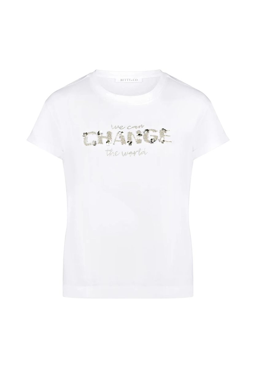 Lässiges T-Shirt mit Stickerei-Schriftzug