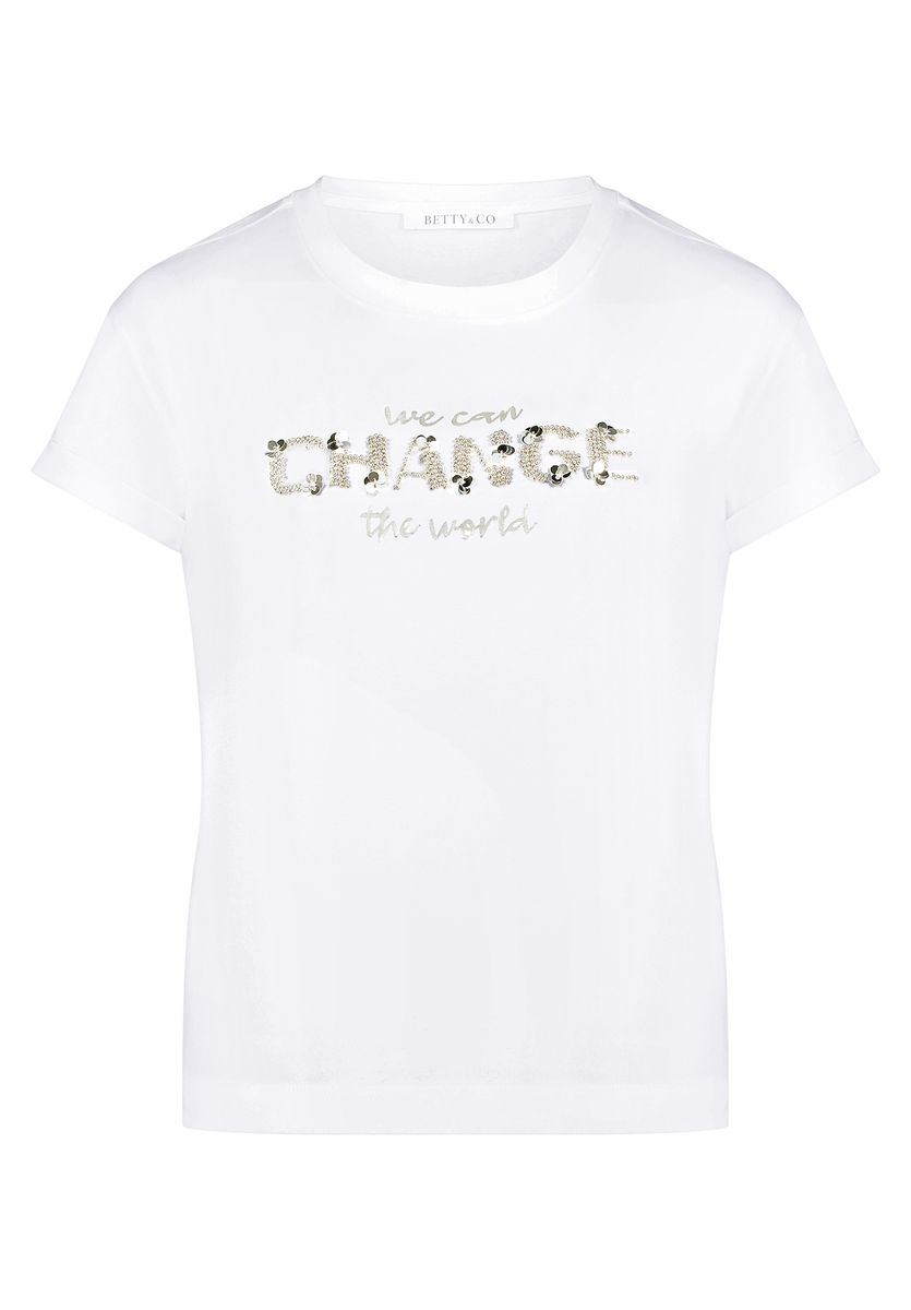 Lässiges T-Shirt mit Stickerei-Schriftzug