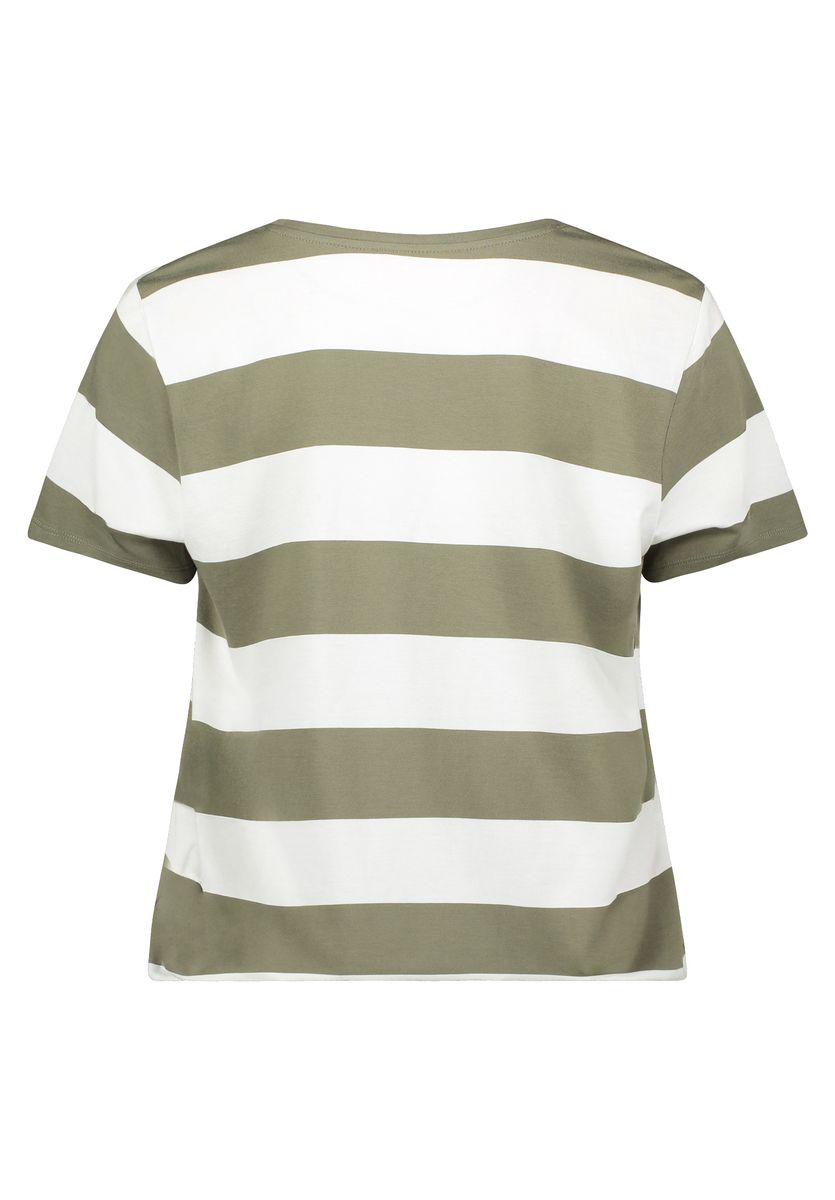 Gestreiftes T-Shirt mit Strass-Schriftzug