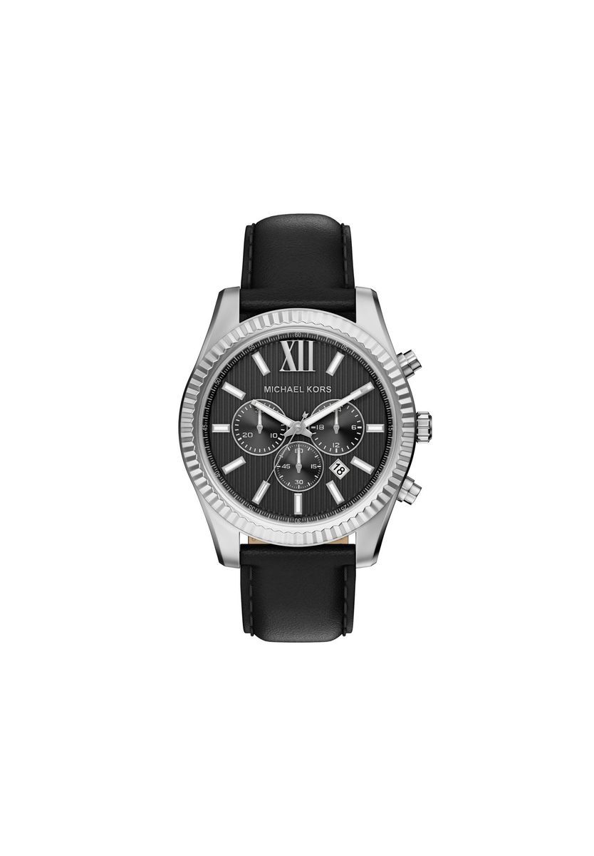 Lexington Chronograph Uhr mit schwarzem Lederarmband