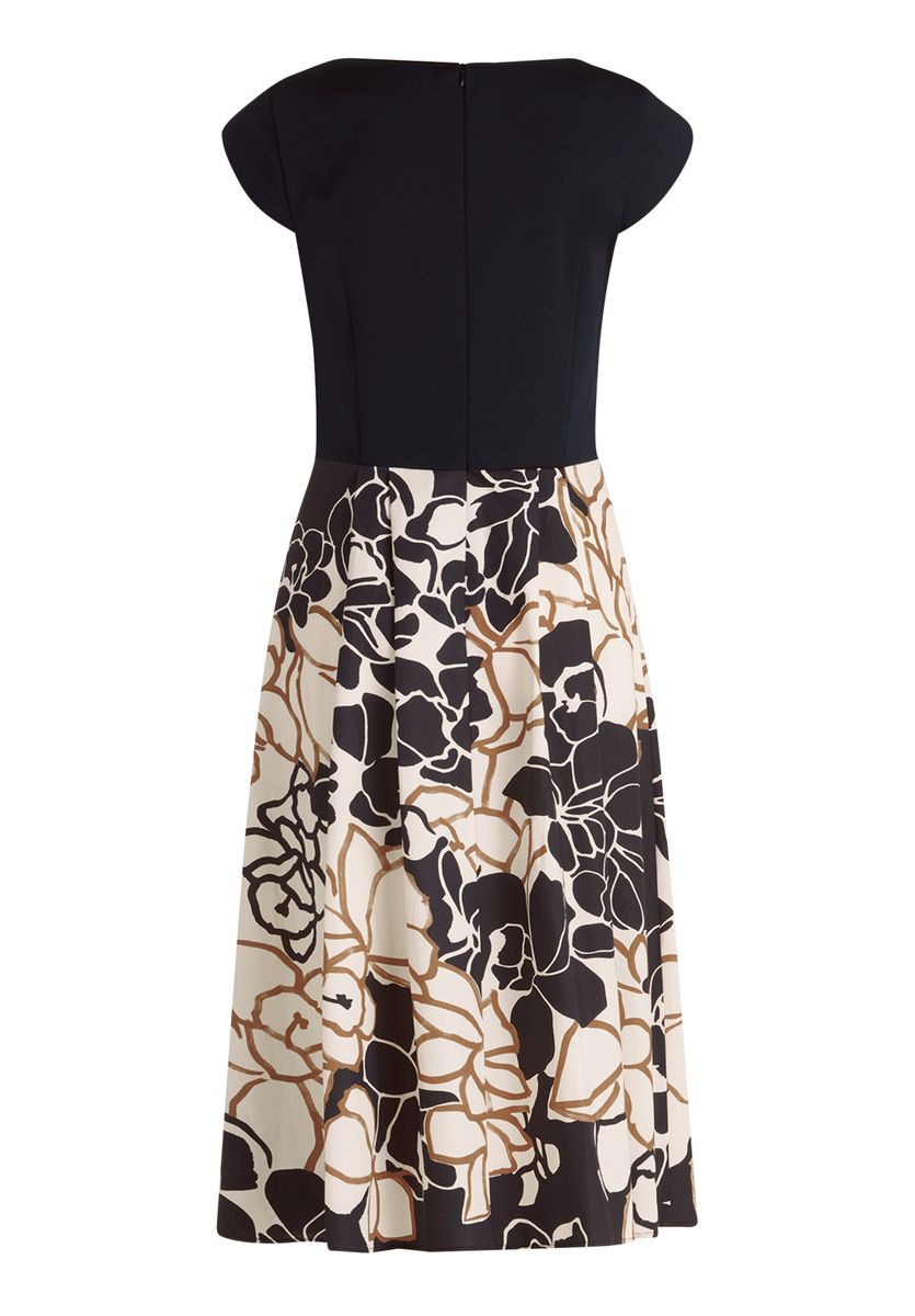 Midi-Kleid mit floralem A-Linien-Rock