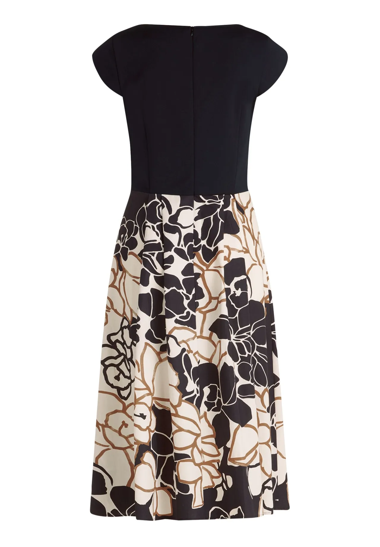 Midi-Kleid mit floralem A-Linien-Rock