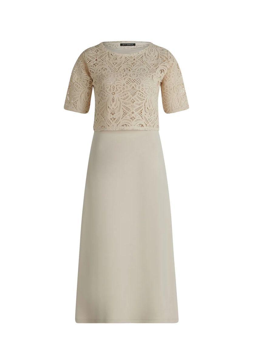 Midikleid mit floralem Spitzen-Overlay
