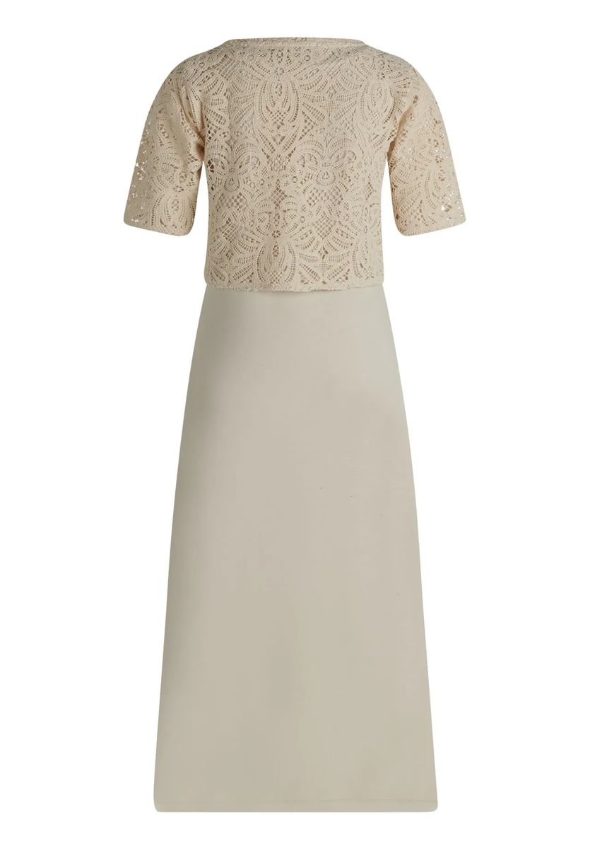 Midikleid mit floralem Spitzen-Overlay