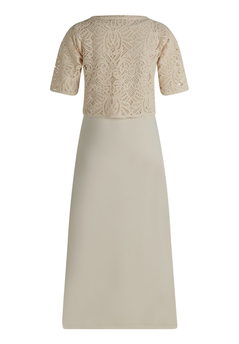Midikleid mit floralem Spitzen-Overlay