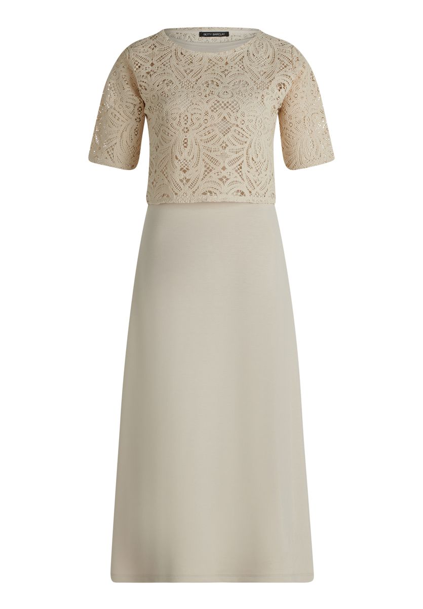 Midikleid mit floralem Spitzen-Overlay
