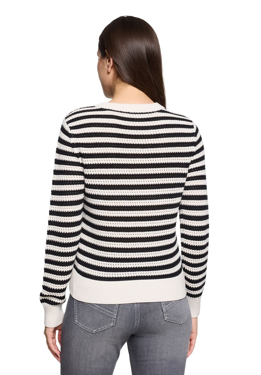 Gestreifter Strickpullover aus Baumwolle