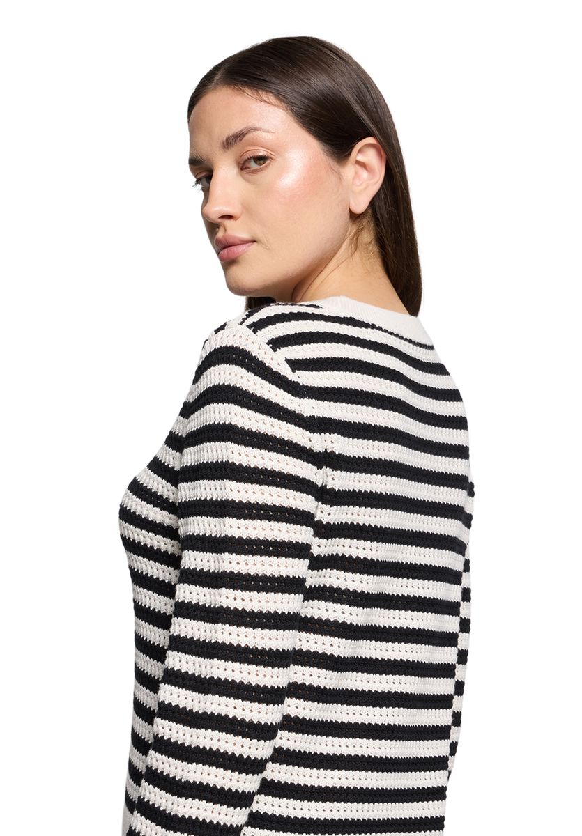 Gestreifter Strickpullover aus Baumwolle