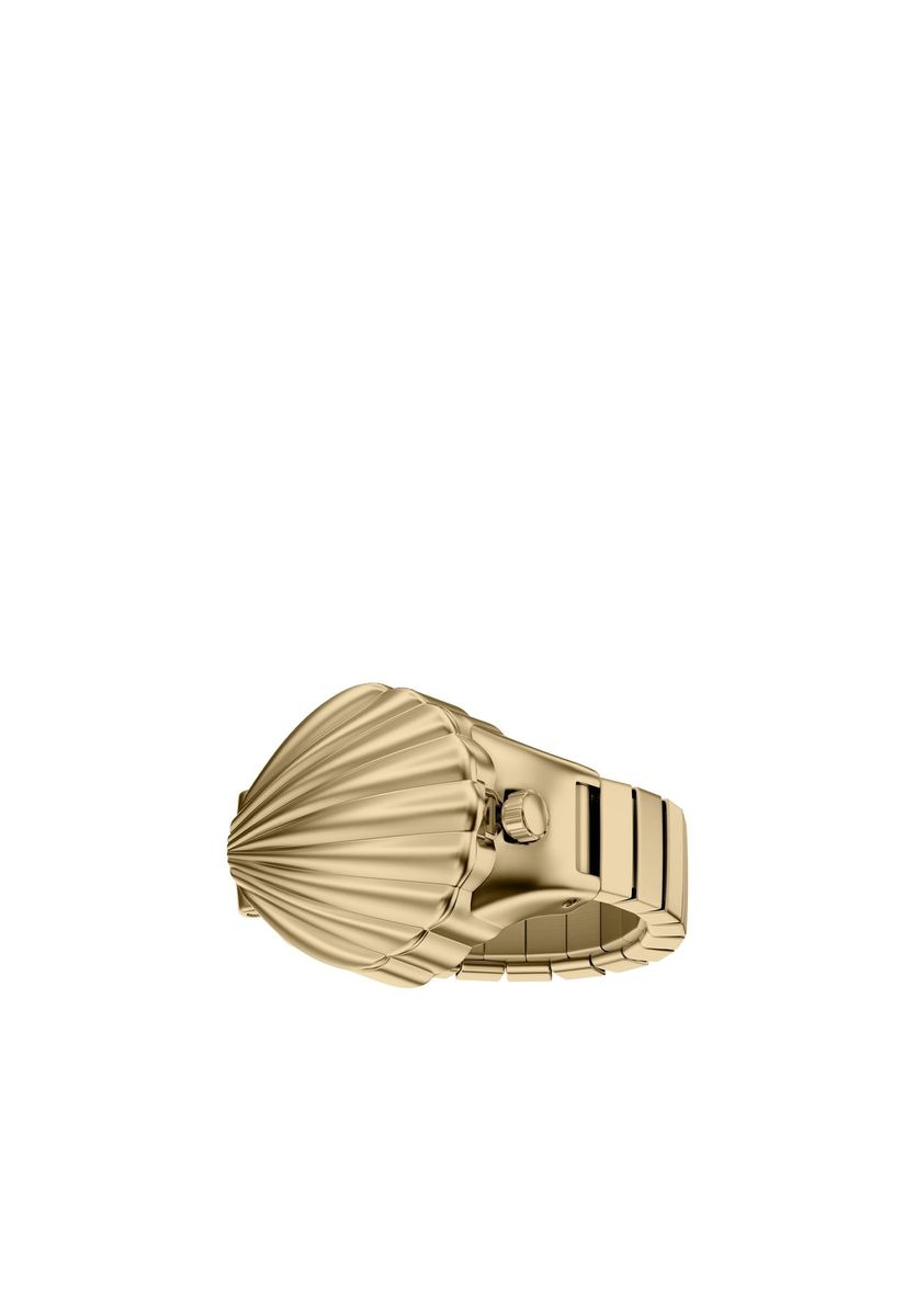 Elegante goldene Muschelringuhr