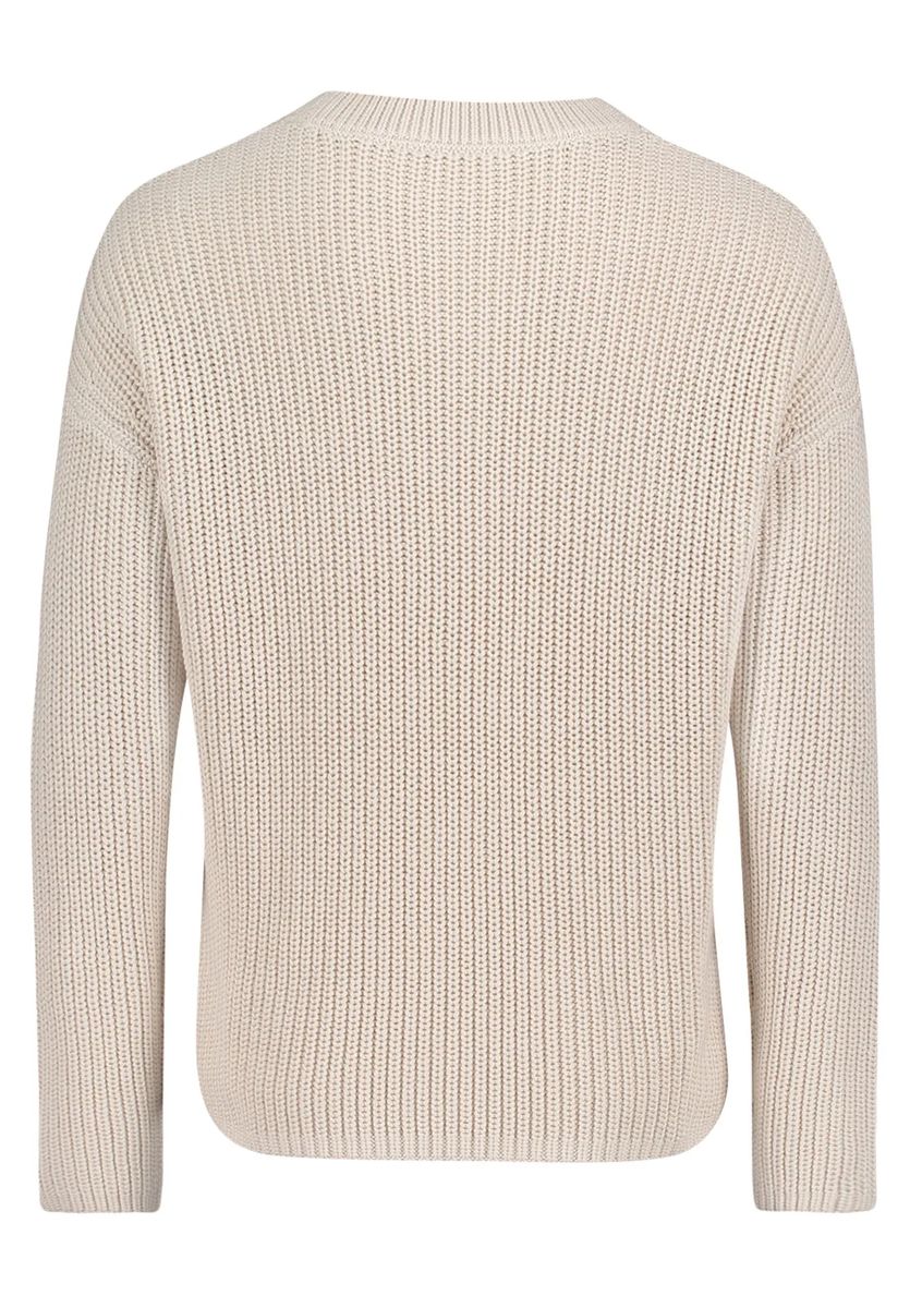Rippstrick-Baumwollpullover mit überschnittenen Schultern