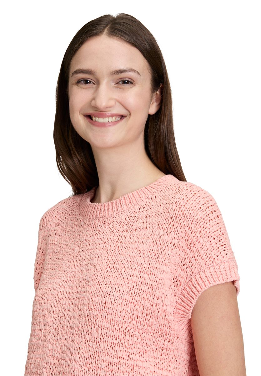 Strukturierter Kurzarm-Strickpullover