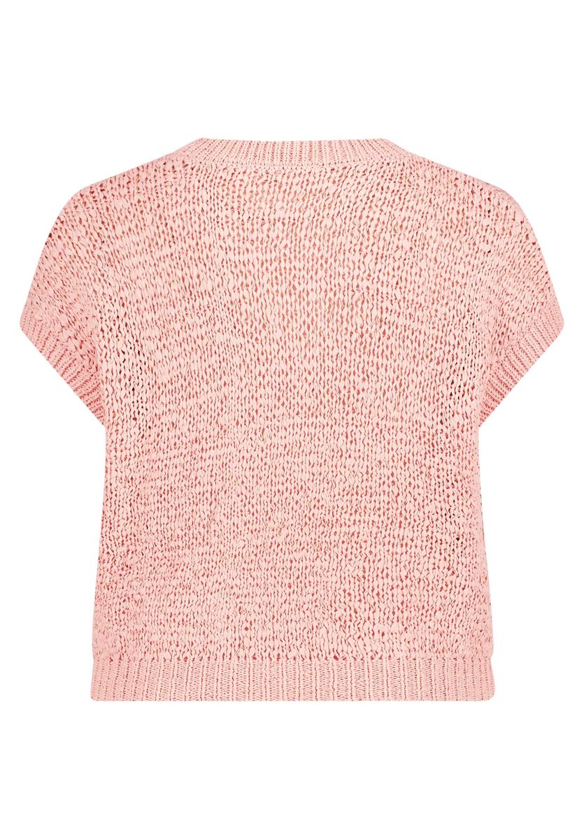 Strukturierter Kurzarm-Strickpullover
