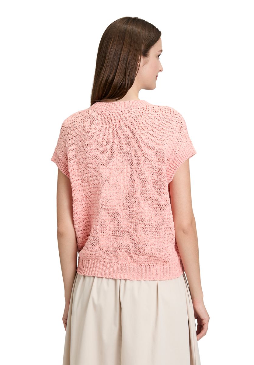 Strukturierter Kurzarm-Strickpullover