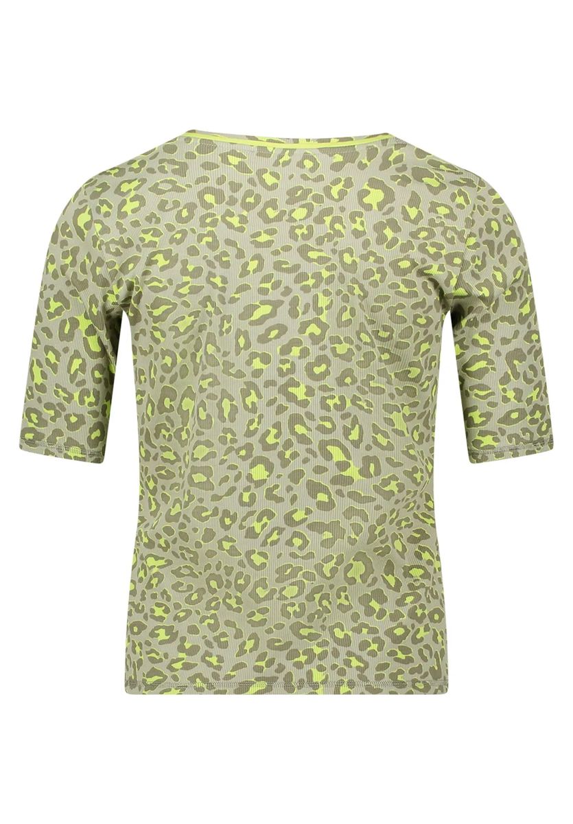 Figurbetontes Rippshirt mit Animal-Print